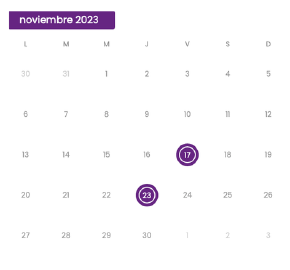 Ver el calendario de eventos