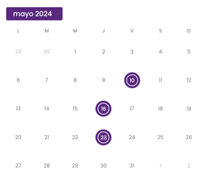 Ver el calendario de eventos