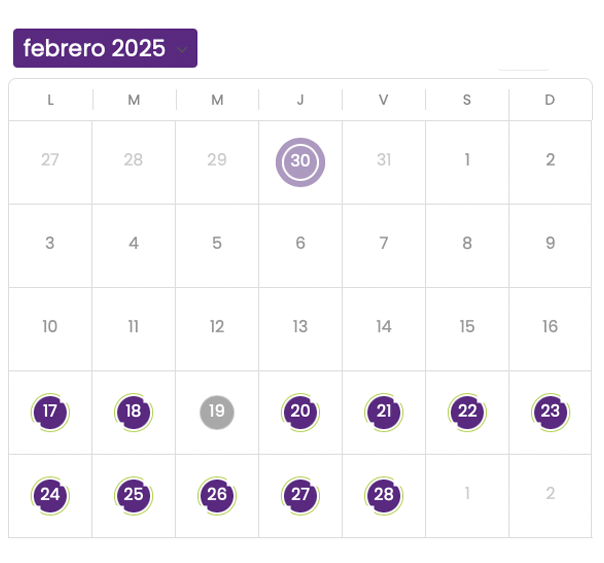 Calendario de eventos
