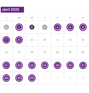 Ver el calendario de eventos